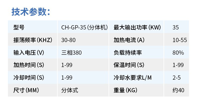 CH-GP-35(分體機）參數(shù)